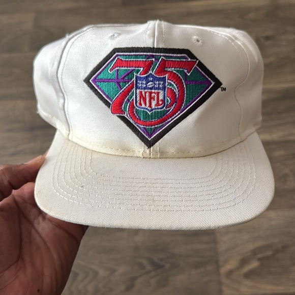 Vintage NFL Super Bowl 75 Philadelphia Eagles diamond White SnapBack OS Rare - Picture 8 of 8